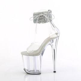 Pleaser FLAMINGO-824RS-02 Sandalias Plataforma Tono Claro pedrería Transparente EU-37/US-7