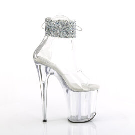 Pleaser FLAMINGO-824RS-02 Sandalias Plataforma Tono Claro pedrería Transparente EU-40 / US-10