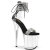 Pleaser FLAMINGO-827RS Sandalias Plataforma Tono Claro pedrería Plata Negro EU-35 / US-5