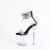 Pleaser FLAMINGO-827RS Sandalias Plataforma Tono Claro pedrería Plata Negro EU-35 / US-5