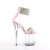 Pleaser FLAMINGO-827RS Sandalias Plataforma Tono Claro pedrería Plata rosa pastel EU-35 / US-5