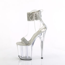 Pleaser FLAMINGO-827RS Sandalias Plataforma Tono Claro pedrería Plata EU-35 / US-5