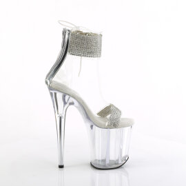 Pleaser FLAMINGO-827RS Sandalias Plataforma Tono Claro pedrería Plata EU-35 / US-5