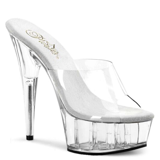 Pleaser Zapato Abierto DELIGHT-601 Plata Transparente EU-35 / US-5