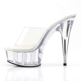 Pleaser Zapato Abierto DELIGHT-601 Plata Transparente EU-35 / US-5