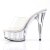 Pleaser Zapato Abierto DELIGHT-601 Plata Transparente EU-35 / US-5
