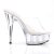 Pleaser Zapato Abierto DELIGHT-601 Plata Transparente EU-38 / US-8