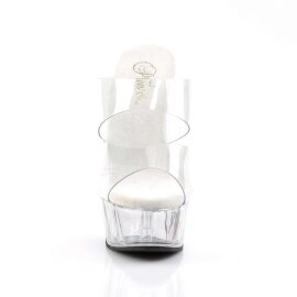 Pleaser Zapato Abierto DELIGHT-602 Plata Transparente...