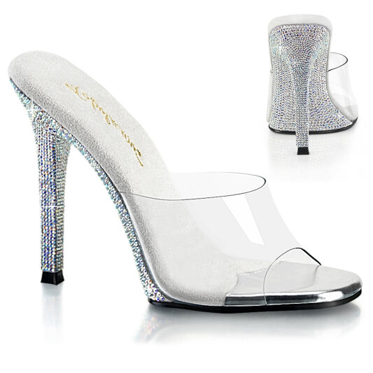 Fabulicious GALA-01 Zuecos DM Tono Claro pedrería plata EU-41 / US-11