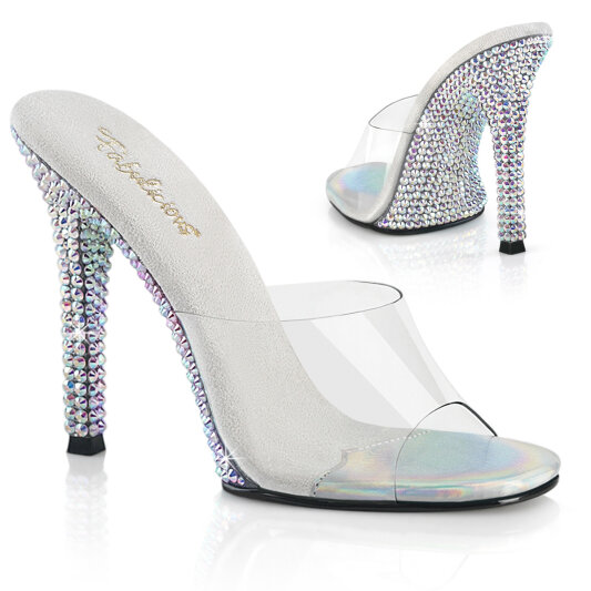 Fabulicious GALA-01 Zuecos DML Tono Claro pedrería plata EU-41 / US-11