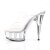 Pleaser Zapato Abierto DELIGHT-602 Plata Transparente EU-35 / US-5