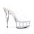 Pleaser Zapato Abierto DELIGHT-602 Plata Transparente EU-38 / US-8