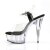 Pleaser Sandalia de Tacón DELIGHT-608 Negro Transparente EU-37 / US-7