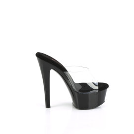 Pleaser GLEAM-601 Zuecos con Plataforma Negro transparente Transparente EU-39 / US-9