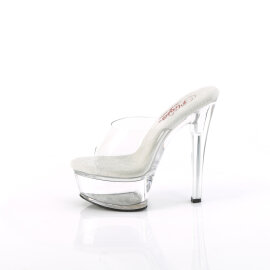 Pleaser GLEAM-601 Zuecos con Plataforma Transparente EU-36 / US-6