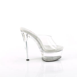 Pleaser GLEAM-601 Zuecos con Plataforma Transparente EU-37 / US-7