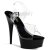 Pleaser Sandalia de Tacón DELIGHT-608 Negro Transparente EU-37 / US-7
