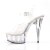 Pleaser Sandalia de Tacón DELIGHT-608 Plata Transparente EU-37 / US-7