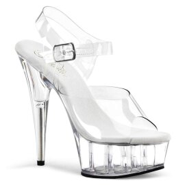 Pleaser Sandalia de Tacón DELIGHT-608 Plata...
