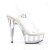 Pleaser Sandalia de Tacón DELIGHT-608 Plata Transparente EU-39 / US-9