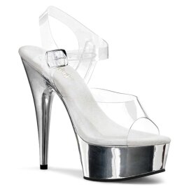 Pleaser Sandalia de Tacón DELIGHT-608 Plata...
