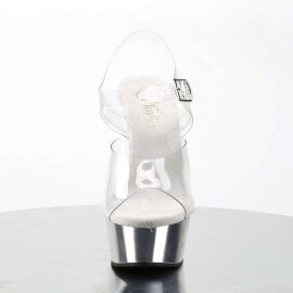Pleaser Sandalia de Tacón DELIGHT-608 Plata...