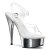 Pleaser Sandalia de Tacón DELIGHT-608 Plata Transparente Metalizado EU-37 / US-7