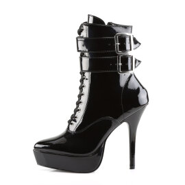 Devious INDULGE-1026 Botines con Plataforma Charol Negro EU-39 / US-9