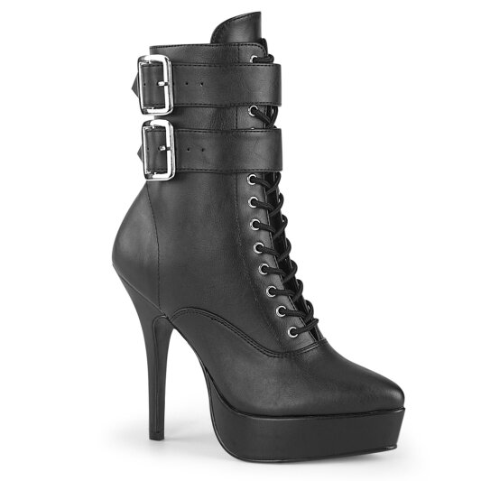 Devious INDULGE-1026 Botines con Plataforma Piel Sintética Negro EU-44 / US-14