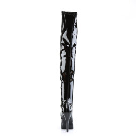 Devious INDULGE-3000 Botas por encima de la rodilla con Plataforma Charol Negro EU-43 / US-13