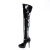 Devious INDULGE-3000 Botas por encima de la rodilla con Plataforma Charol Negro EU-43 / US-13