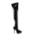 Devious INDULGE-3000 Botas por encima de la rodilla con Plataforma Charol Negro EU-43 / US-13