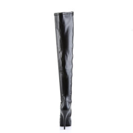 Devious INDULGE-3000 Botas por encima de la rodilla con Plataforma Piel Sintética Negro EU-38 / US-8