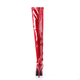 Devious INDULGE-3000 Botas por encima de la rodilla con Plataforma Charol Rojo EU-38 / US-8