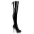 Devious INDULGE-3063 Botas por encima de la rodilla con Plataforma Charol Negro EU-43 / US-13
