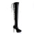 Devious INDULGE-3063 Botas por encima de la rodilla con Plataforma Charol Negro EU-43 / US-13