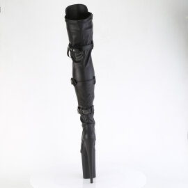 Pleaser INFINITY-3028 Botas por encima de la rodilla con Plataforma de Piel Sintética Negro EU-39 / US-9