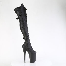 Pleaser INFINITY-3028 Botas por encima de la rodilla con Plataforma de Piel Sintética Negro EU-39 / US-9