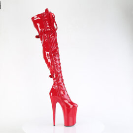 Pleaser INFINITY-3028 Botas por encima de la rodilla con Plataforma Charol Rojo EU-38 / US-8