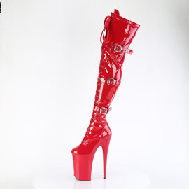 Pleaser INFINITY-3028 Botas por encima de la rodilla con Plataforma Charol Rojo EU-39 / US-9