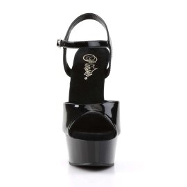 Pleaser Sandalia de Tacón DELIGHT-609 Negro Charol...