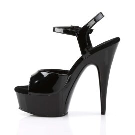 Pleaser Sandalia de Tacón DELIGHT-609 Negro Charol EU-35 / US-5