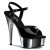 Pleaser Sandalia de Tacón DELIGHT-609 Negro Plata Metalizado EU-38 / US-8