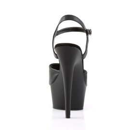 Pleaser Sandalia de Tacón DELIGHT-609 Negro Cuero Sintético EU-41 / US-11