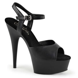 Pleaser Sandalia de Tacón DELIGHT-609 Negro Cuero...