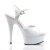 Pleaser Sandalia de Tacón DELIGHT-609 Blanco Charol EU-42 / US-12
