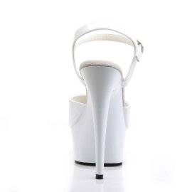 Pleaser Sandalia de Tacón DELIGHT-609 Blanco Charol EU-35 / US-5