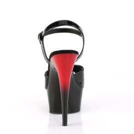 Pleaser Sandalia de Tacón DELIGHT-609BR Negro Charol Rojo EU-35 / US-5