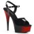 Pleaser Sandalia de Tacón DELIGHT-609BR Negro Charol Rojo EU-35 / US-5