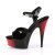 Pleaser Sandalia de Tacón DELIGHT-609BR Negro Charol Rojo EU-37 / US-7